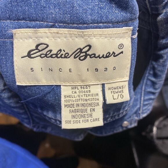 Eddie Bauer Women's Jean‎ Vest Denim Bling WPL - Picture 6 of 6